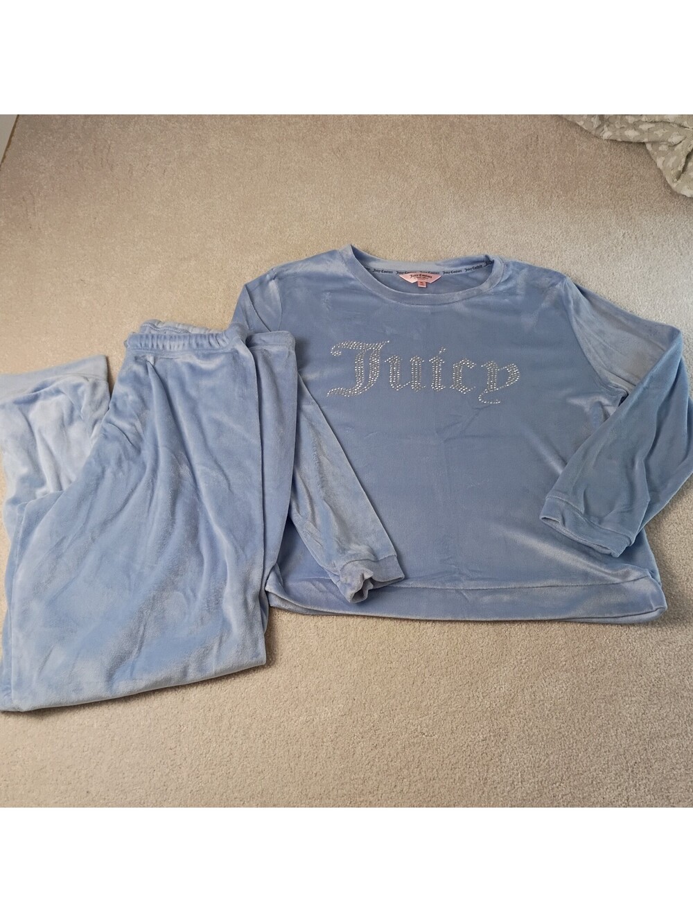 Juicy Couture Tracksuit Women XL  Velour Y2K Joggers Sweatshirt 2 Piece Set